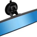 Anti-Glare Rear View Mirror, Blue HD Universal Car Interior Rear View Mirror with Adjustable Suction Cup (360° Adjustable Angle)