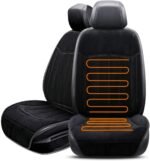 Car Seat Cushion Chair Cushion Auto Seat Cushion for Full Back and Seat, Velour Seat Car Cushion Front Chair Pad, Seat Cushion for Car Seat Driver 1 Pack (1pcs/Black)