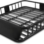 Universal 64" Extendable Roof Rack Luggage Hold Carrier Cargo Basket Black Steel For SUV Truck Car Van