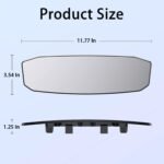 Car Rear View Mirror, 12 Inch Car Interior Panoramic Convex Rearview Mirror, Clip-On HD Wide Angle Extended Curved Mirror, Reduce Blind Spot Effectively, Universal Car Accessories (Irregular White) - Image 2