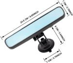 Anti-Glare Rear View Mirror, Blue HD Universal Car Interior Rear View Mirror with Adjustable Suction Cup (360° Adjustable Angle) - Image 2