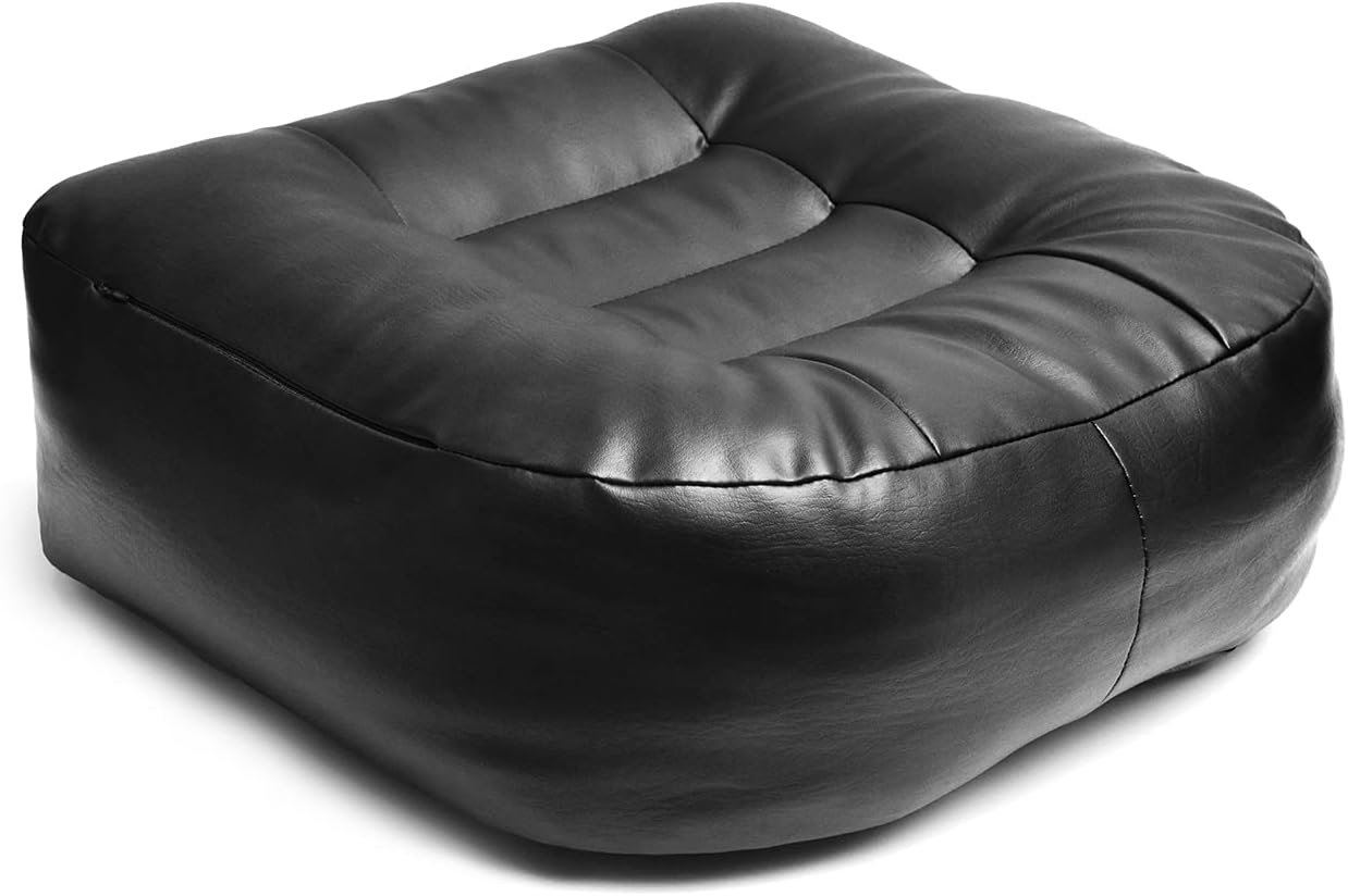 61SRXF5LHDL._AC_SL1500_.jpg Super Thicken Leather Car Seat Cushion for Adults - Portable Angle Lift Seat Pad with Breathable Cover, Handle, and Buckle - Ideal for Trucks, SUVs, and Office Chairs - Image 1