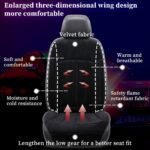 Car Seat Cushion Chair Cushion Auto Seat Cushion for Full Back and Seat, Velour Seat Car Cushion Front Chair Pad, Seat Cushion for Car Seat Driver 1 Pack (1pcs/Black) - Image 2