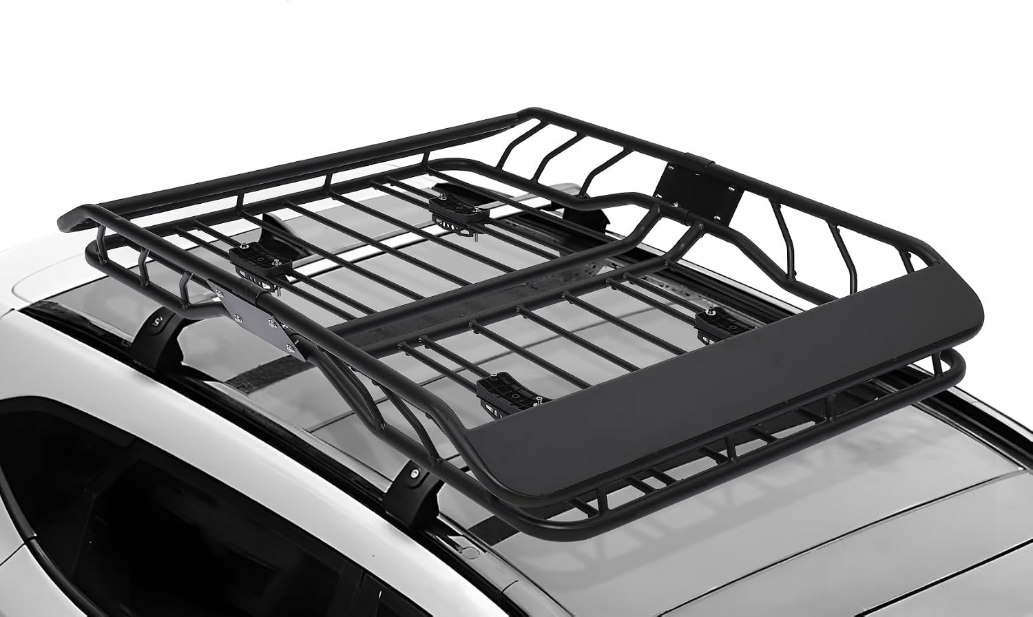 61kmd0sSyPL._AC_SL1500_.jpg Roof Rack Basket, 50" Rooftop Cargo Carrier Basket with 220 LBS Weight Capacity, Car Top Luggage Holder Carrier Basket for SUV, Truck - Image 1