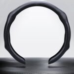 Car Steering Wheel Cover, Carbon Fiber Steering Wheel Protector 5D Sport Non-Slip, Comfortable & Breathable Car Interior Decoration, Universal Fit 14.5"-15" Steering Wheel