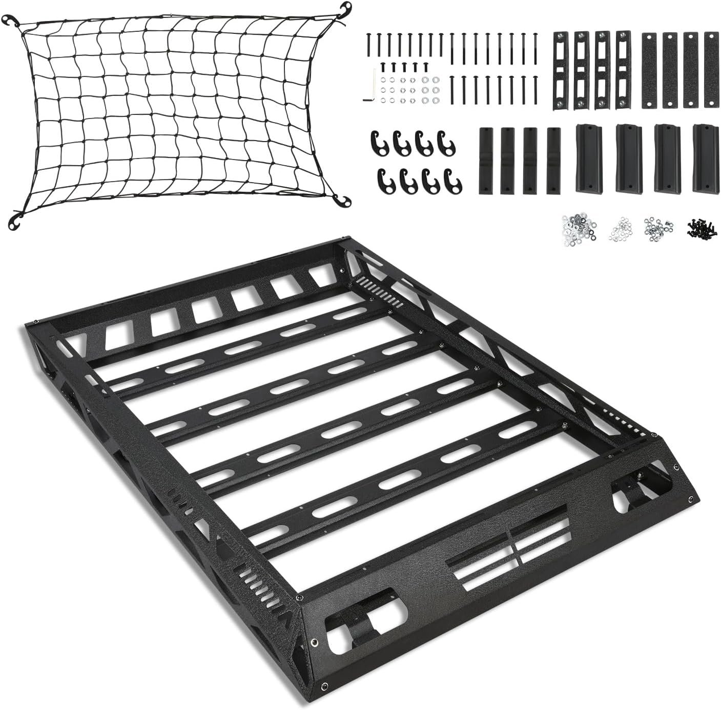 71amMwpKlL._AC_SL1500_.jpg Universal Car Rooftop Cargo Carrier Basket with Cargo Net, 47'' W X 36'' L X 5" H, 150 lbs Max Load, - Image 1