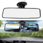 Rear View Mirror, Adjustable Car Interior Rear View Mirror Car Seat Child Safety Mirror for Universal Cars Trucks -9.64 x 2.6 inch (White)