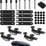4Pack Roof Box U-Bolt Clamps with 8 Lock Nuts,  Roof Box U-Bolt Clamps Car Van Mounting Fitting Kit with 8 Lock Nuts 2 Straps for Cargo Carrier Rack