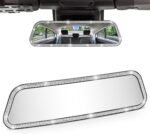 Bling Car Rear View Mirror, 12 Inch Panoramic Rearview Mirror, Interior Clip-on Wide Angle Convex Universal Rear View Mirror to Reduce Blind Spot Effectively for More Car  Trucks - Image 2