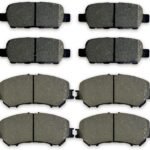 8Pcs Front and Rear Brake Pad Replacement Parts