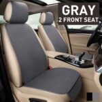 Car Seat Covers Cushion Pad, Seat Covers for Cars, Super Breathable, Warm in Winter and Cool in Summer, Anti-Slip, Storage Bags, Universal Seat Covers Fit for Most Sedans(Gray 2 Front Seat) - Image 2