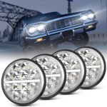 5.75" Round LED Headlight, Hi-Lo Beam + DRL + Turn Signal, 35W Sealed Beam